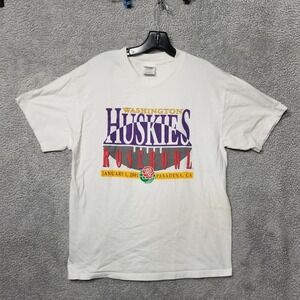 Vintage 2001 Rose Bowl Purdue‎ vs Washington Huskies College Football T-Shirt XL